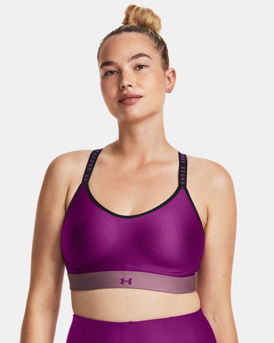 Women's UA Infinity Low Covered Sports Bra in Purple image number 4